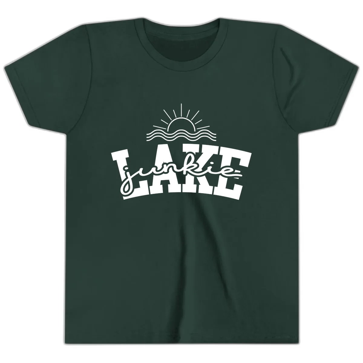Lake Junkie Graphic Design Youth T-Shirt in Forest