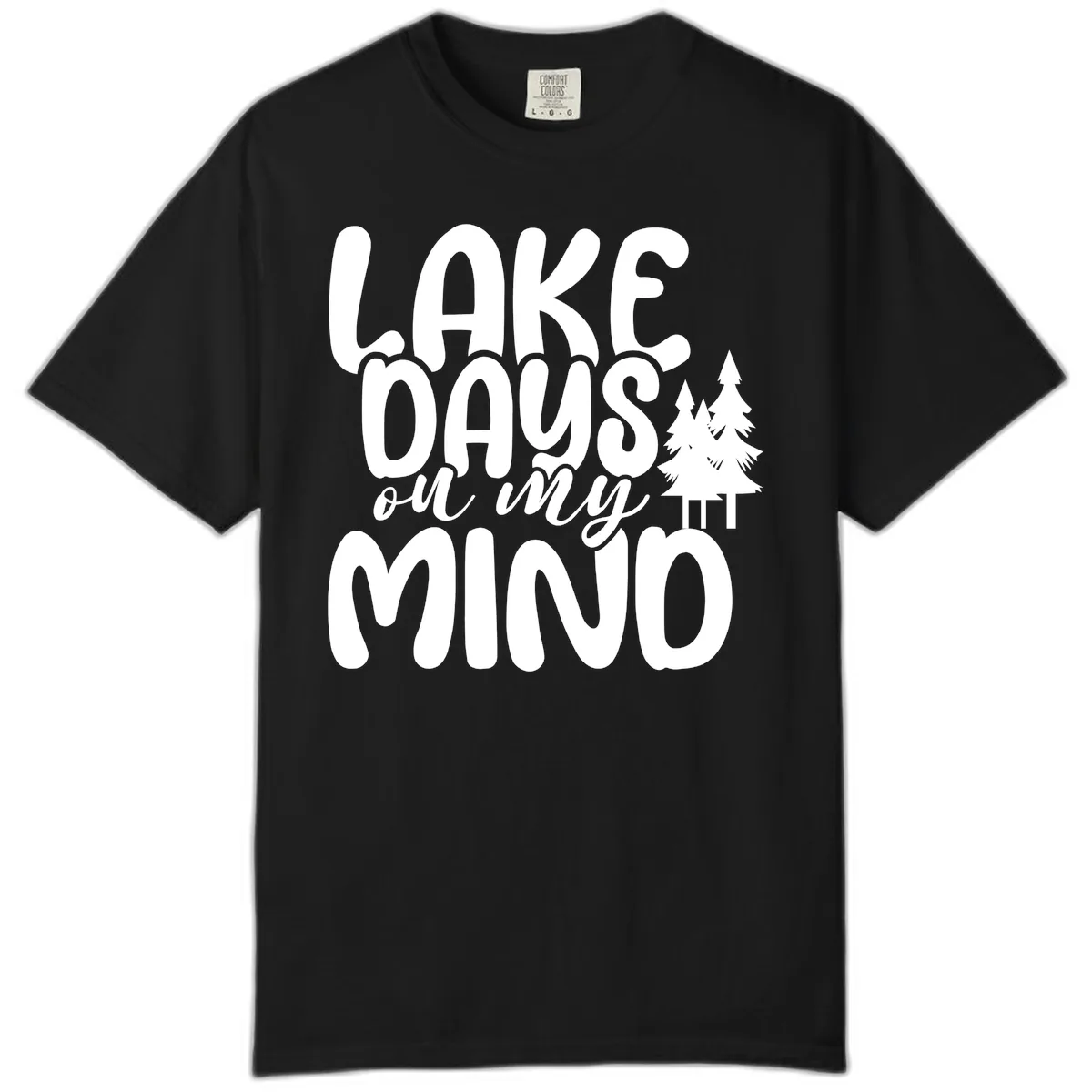 Lake Days On My Mind Graphic Comfort Color in Black