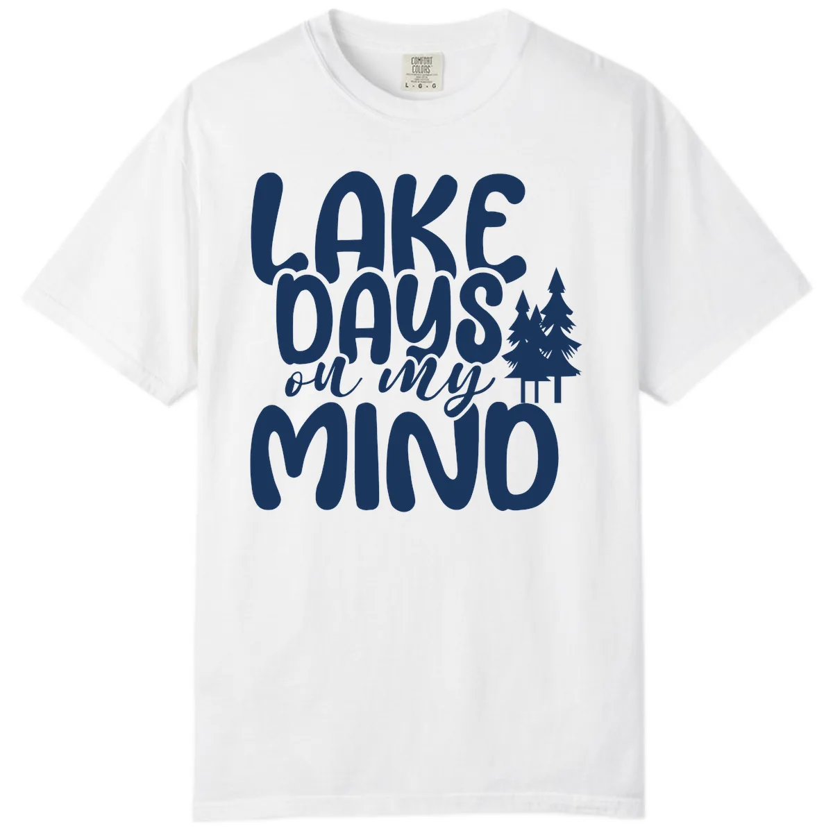 Lake Days On My Mind Graphic Comfort Color in White
