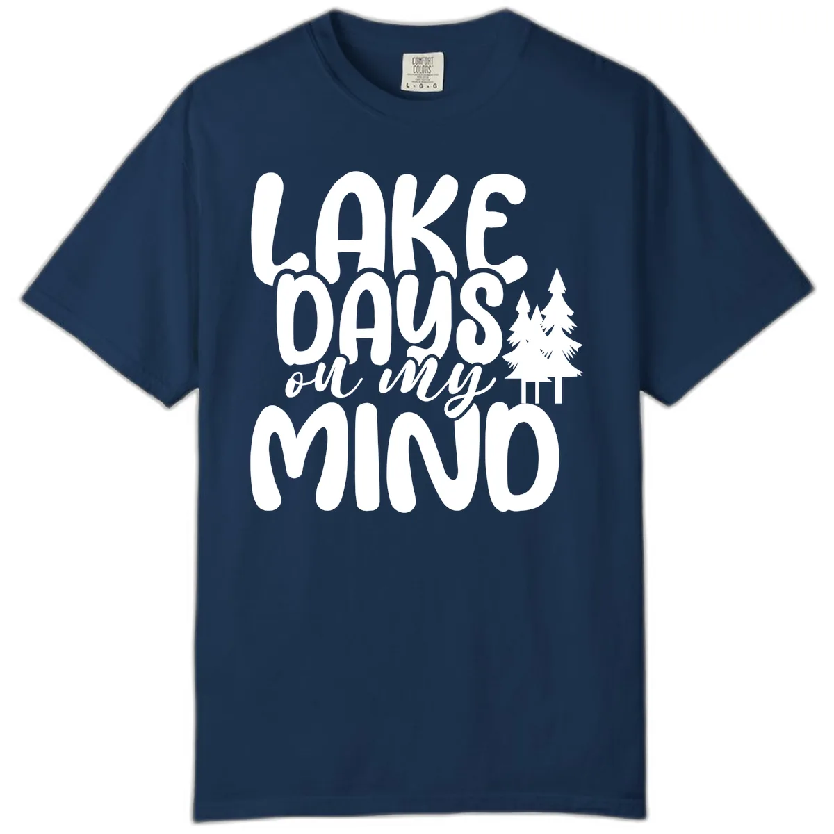 Lake Days On My Mind Graphic Comfort Color in Navy