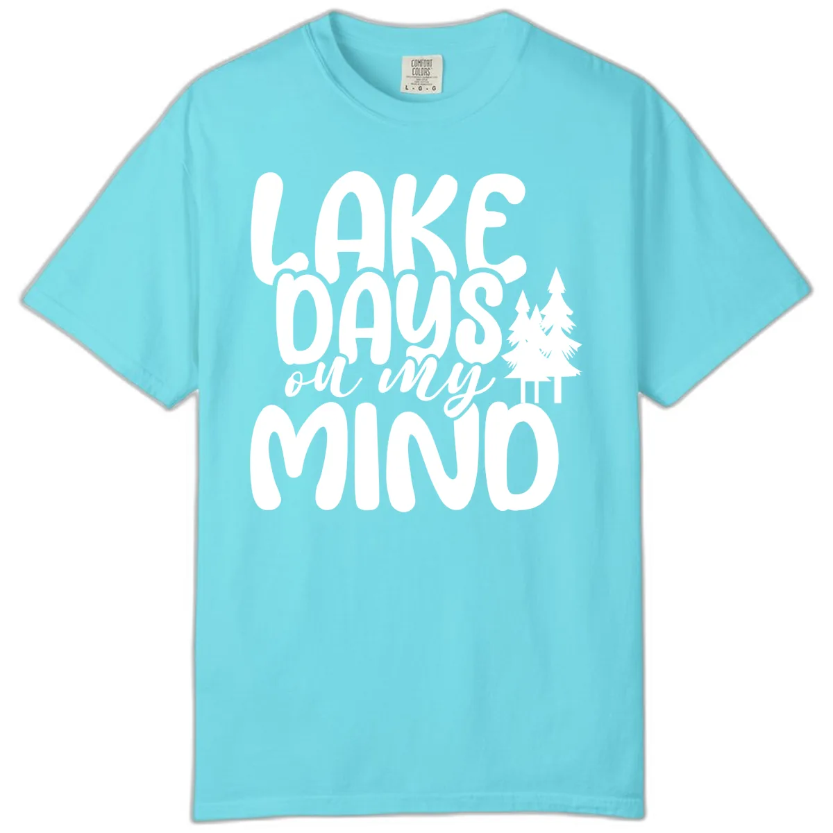 Lake Days On My Mind Graphic Comfort Color in Lagoon Blue