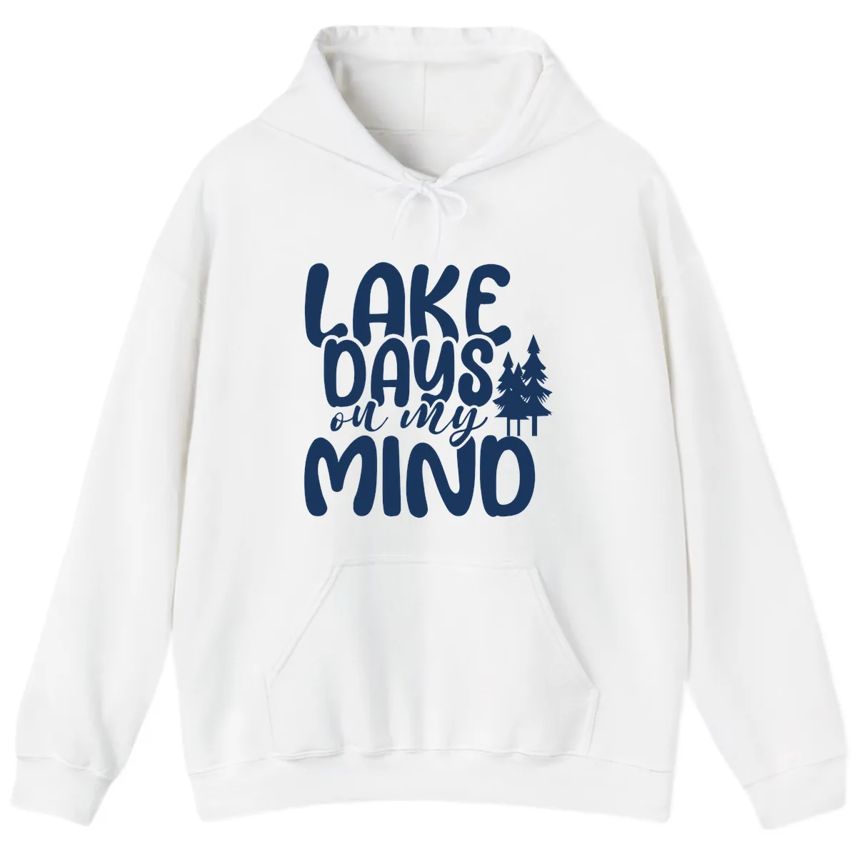 Lake Days On My Mind Graphic Hoodie in White
