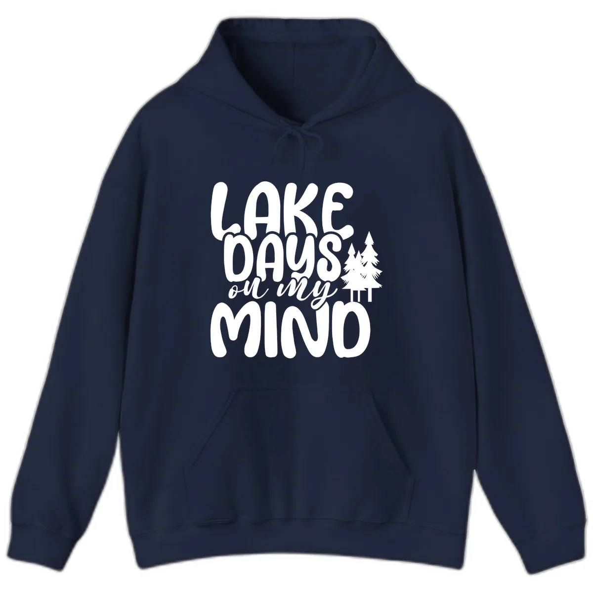 Lake Days On My Mind Graphic Hoodie in Navy