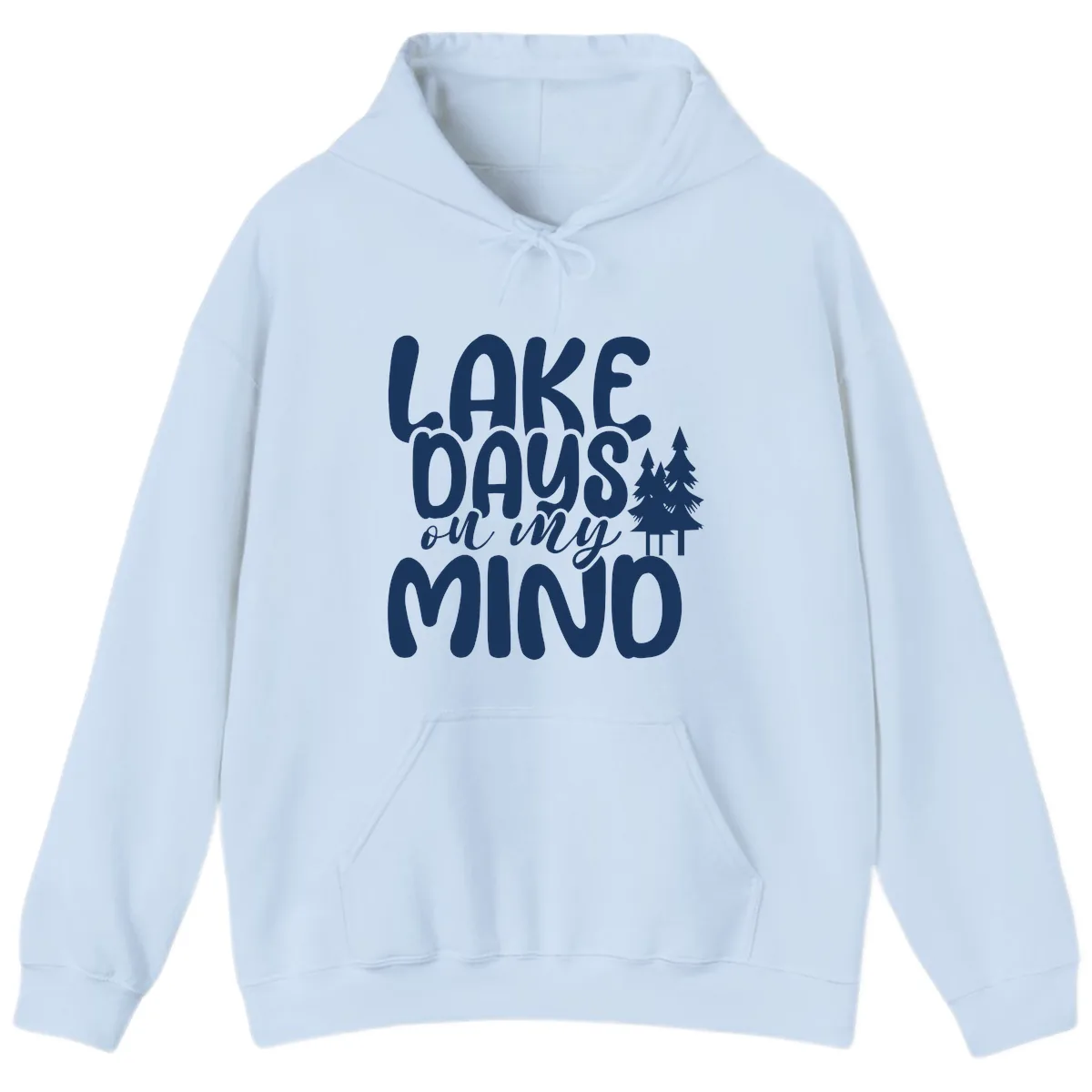 Lake Days On My Mind Graphic Hoodie in Light Blue