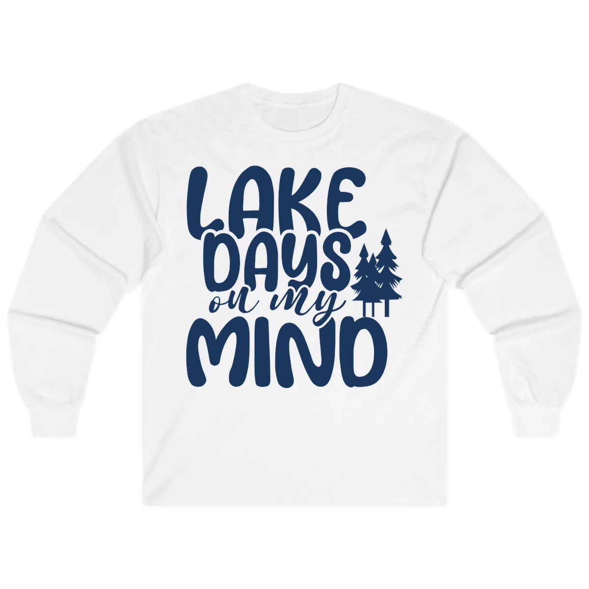 Lake Days On My Mind Graphic Long Sleeve in White