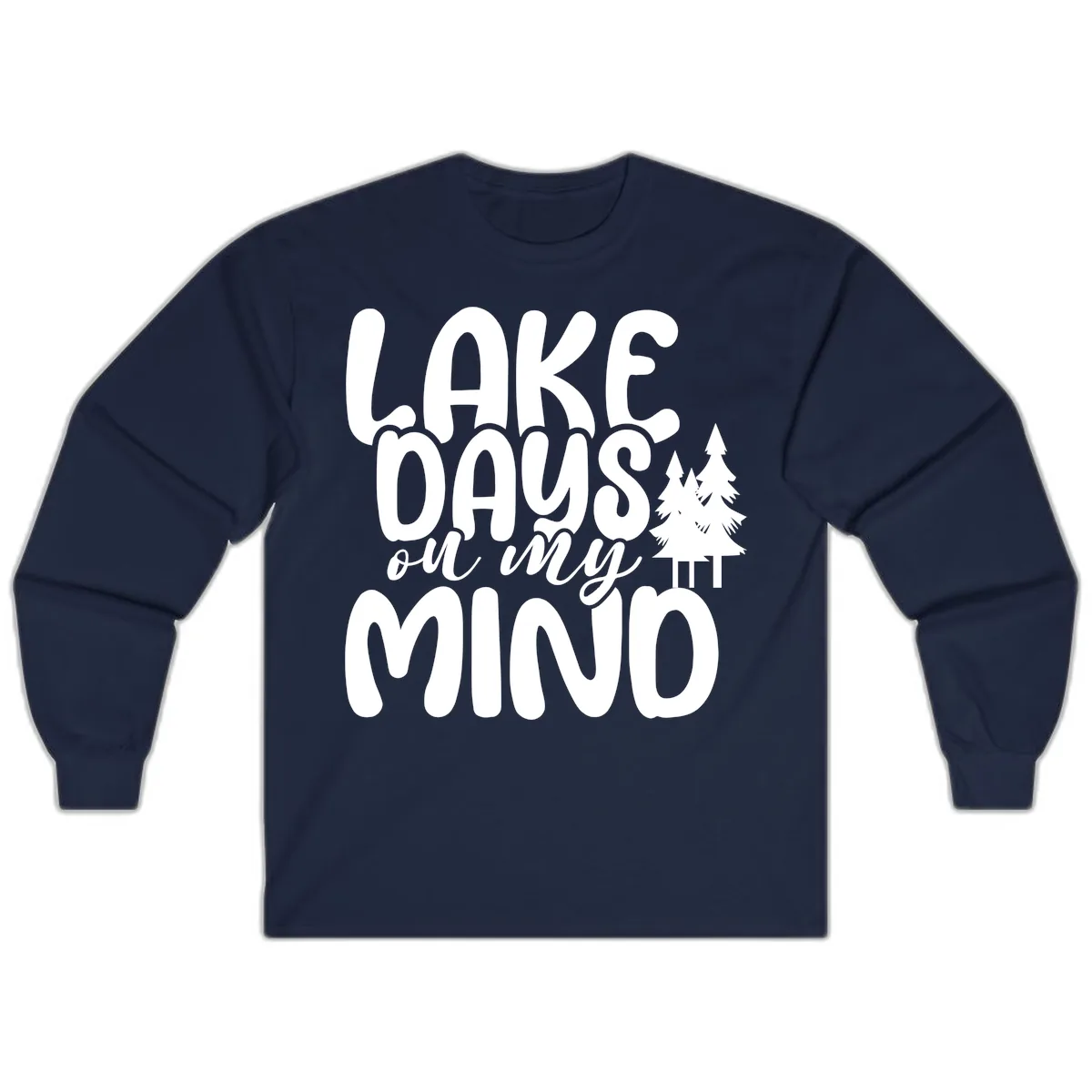 Lake Days On My Mind Graphic Long Sleeve in Navy