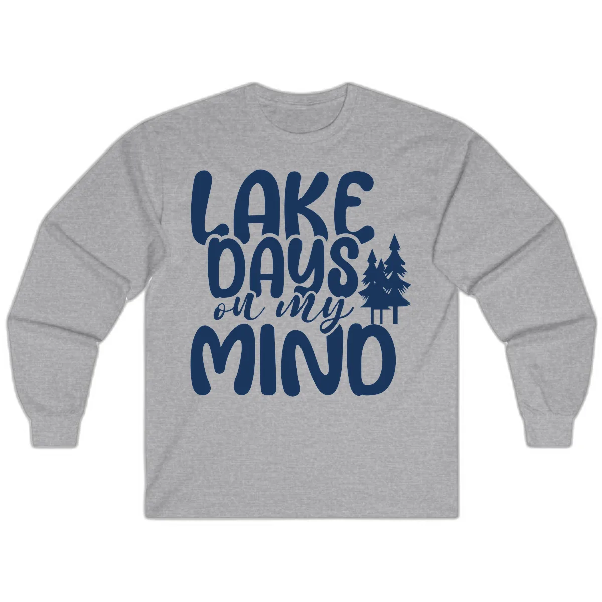 Lake Days On My Mind Graphic Long Sleeve in Sport Grey