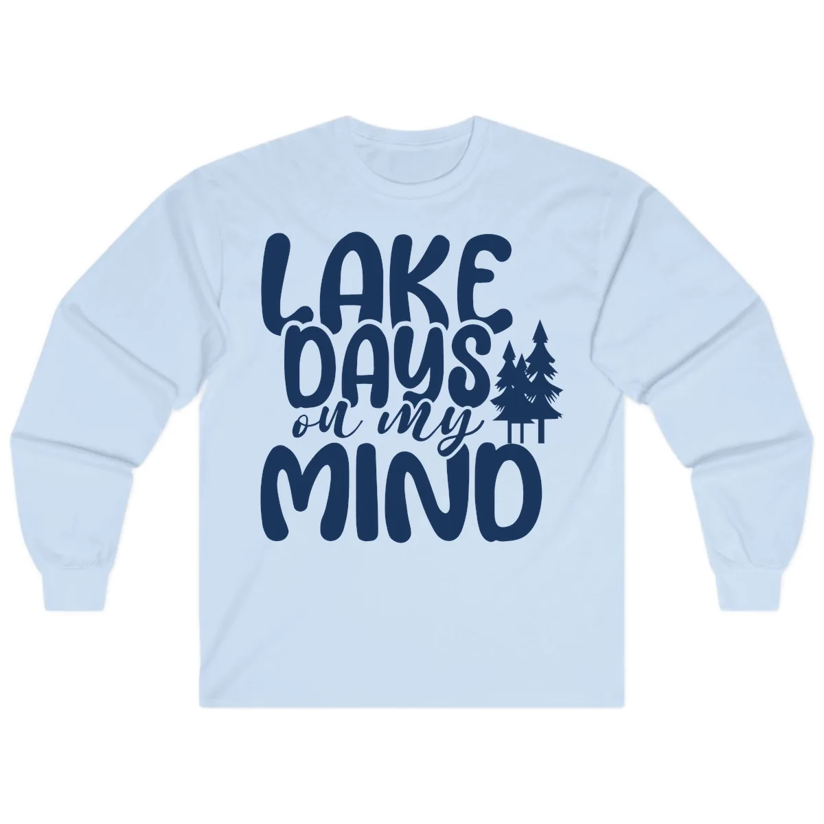 Lake Days On My Mind Graphic Long Sleeve in Light Blue
