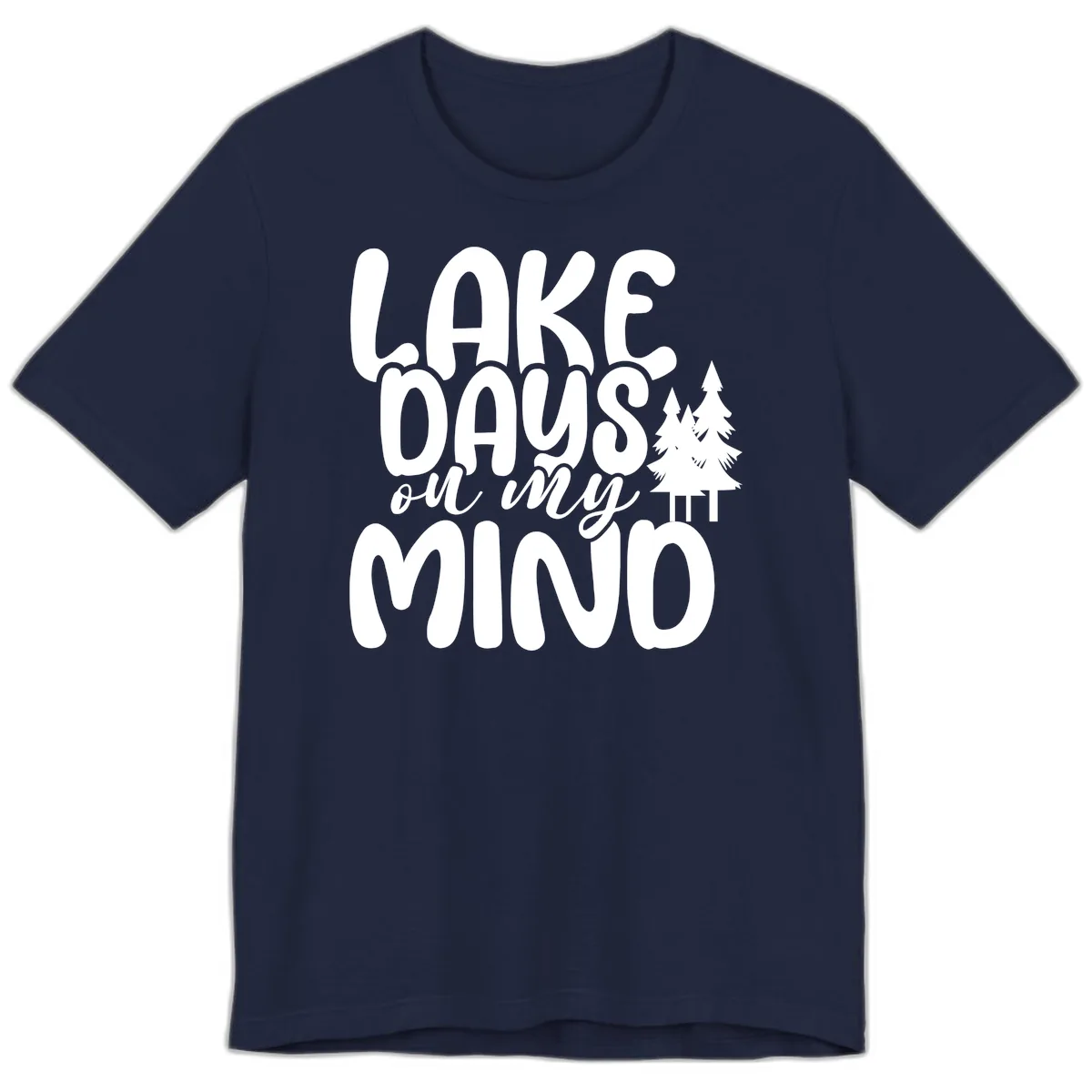 Lake Days On My Mind Graphic Premium T-Shirt in Navy