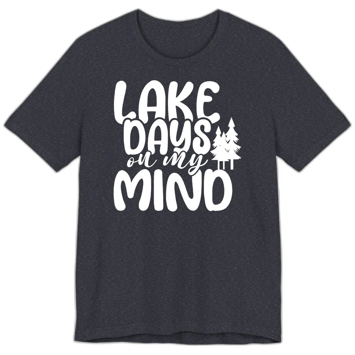 Lake Days On My Mind Graphic Premium T-Shirt in Heather Navy