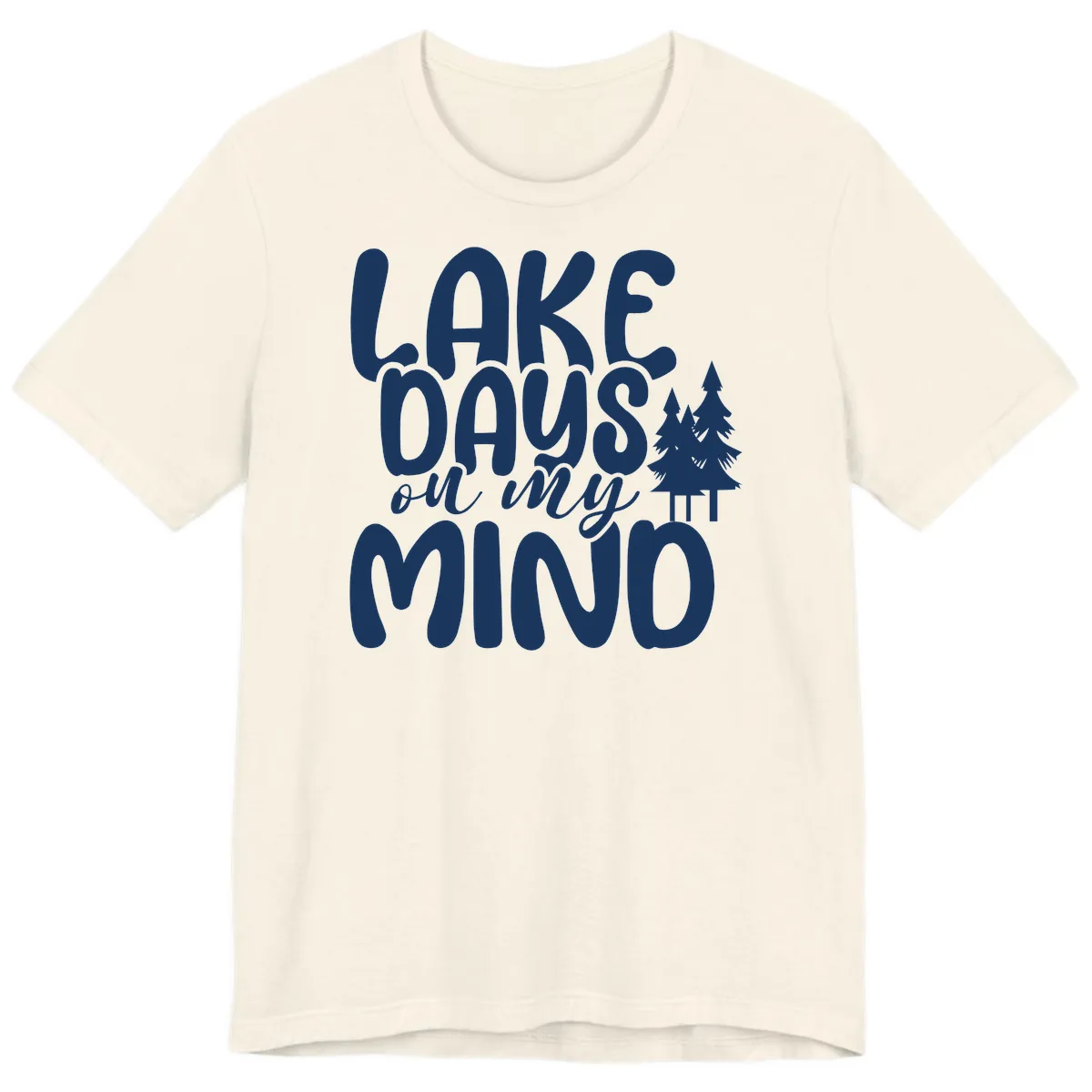Lake Days On My Mind Graphic Premium T-Shirt in Natural