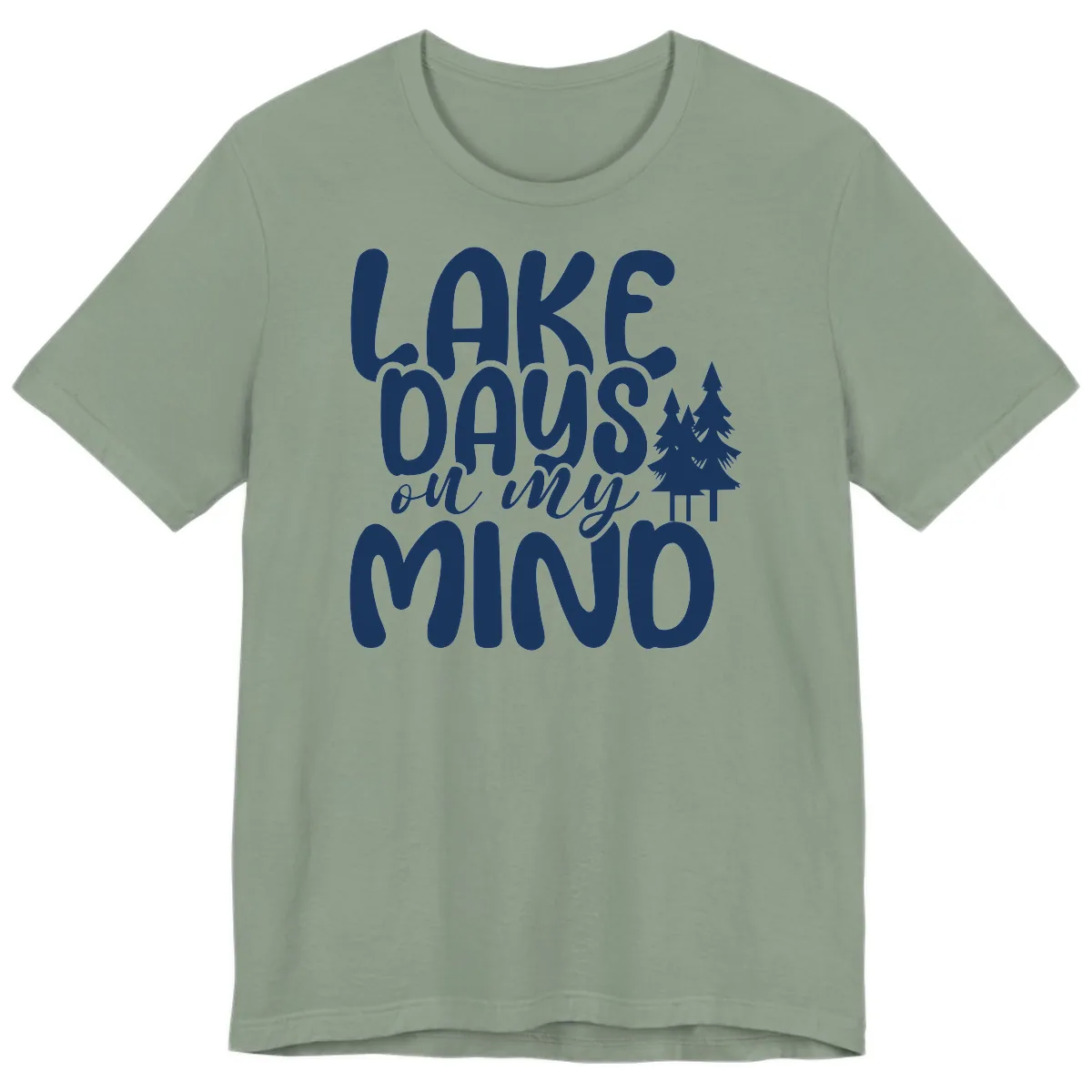 Lake Days On My Mind Graphic Premium T-Shirt in Sage