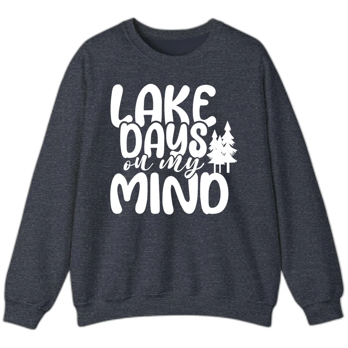 Lake Days On My Mind Graphic Sweatshirt in Heather Sport Dark Navy