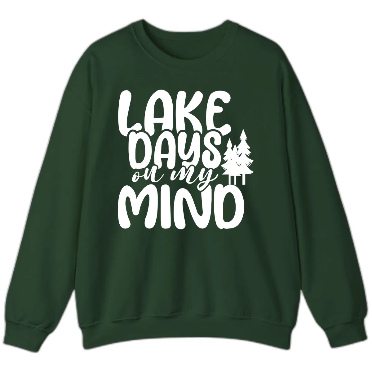 Lake Days On My Mind Graphic Sweatshirt in Forest Green