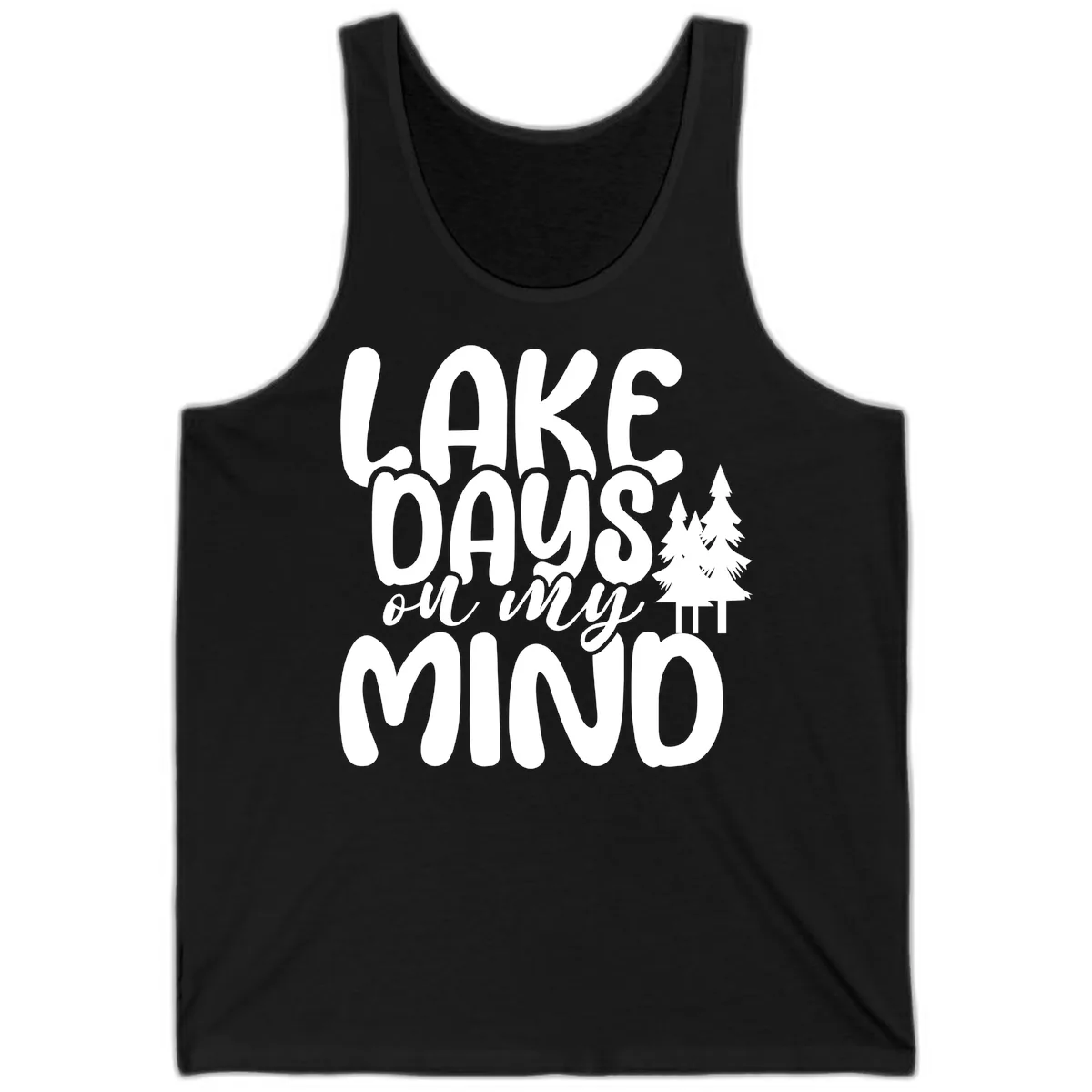 Lake Days On My Mind Graphic Tank in Black