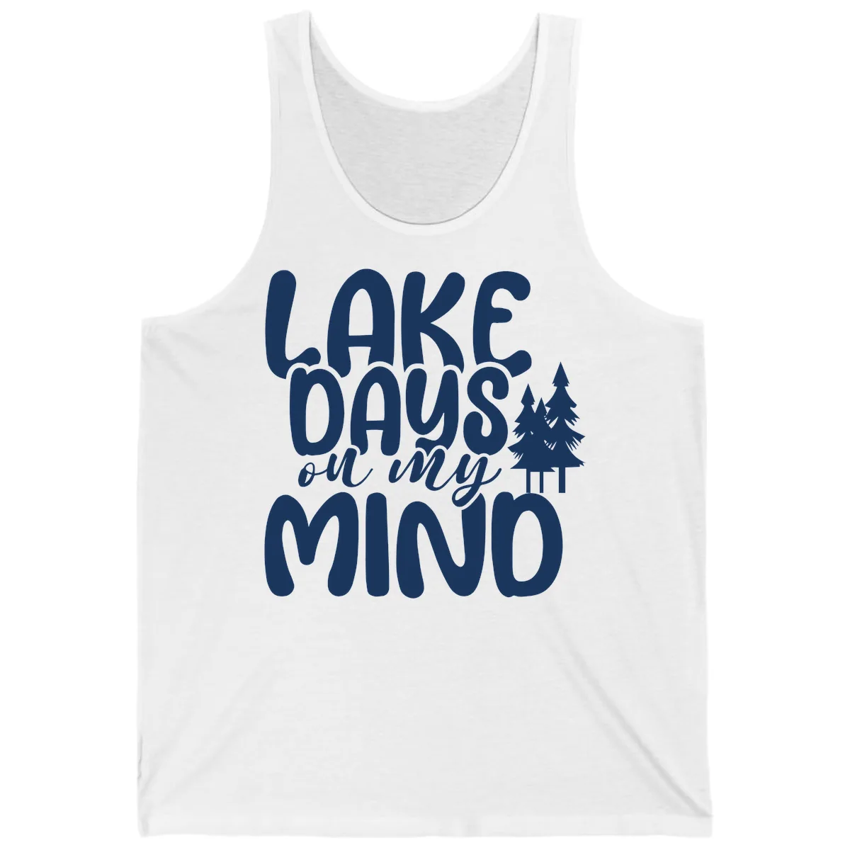 Lake Days On My Mind Graphic Tank in White