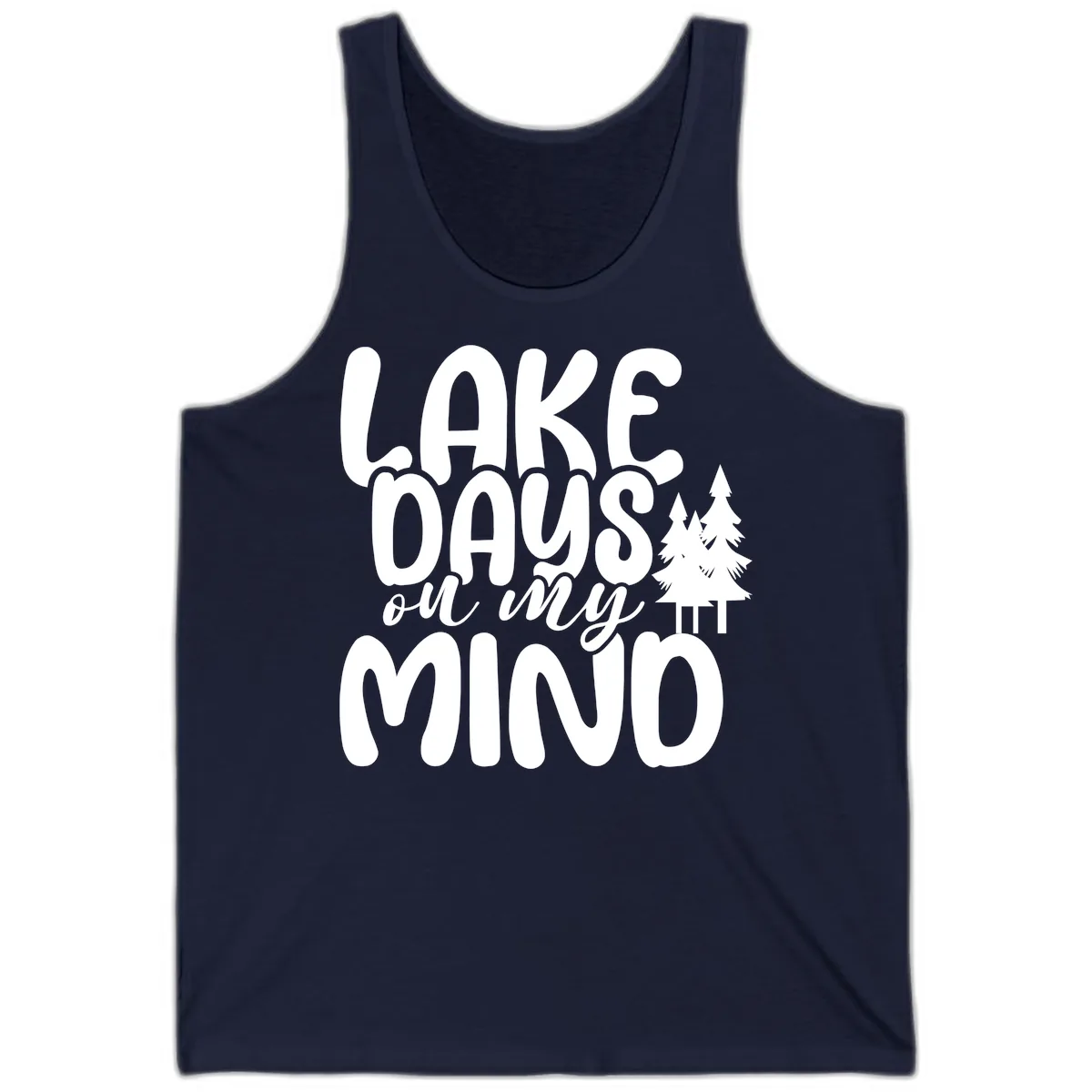 Lake Days On My Mind Graphic Tank in Navy
