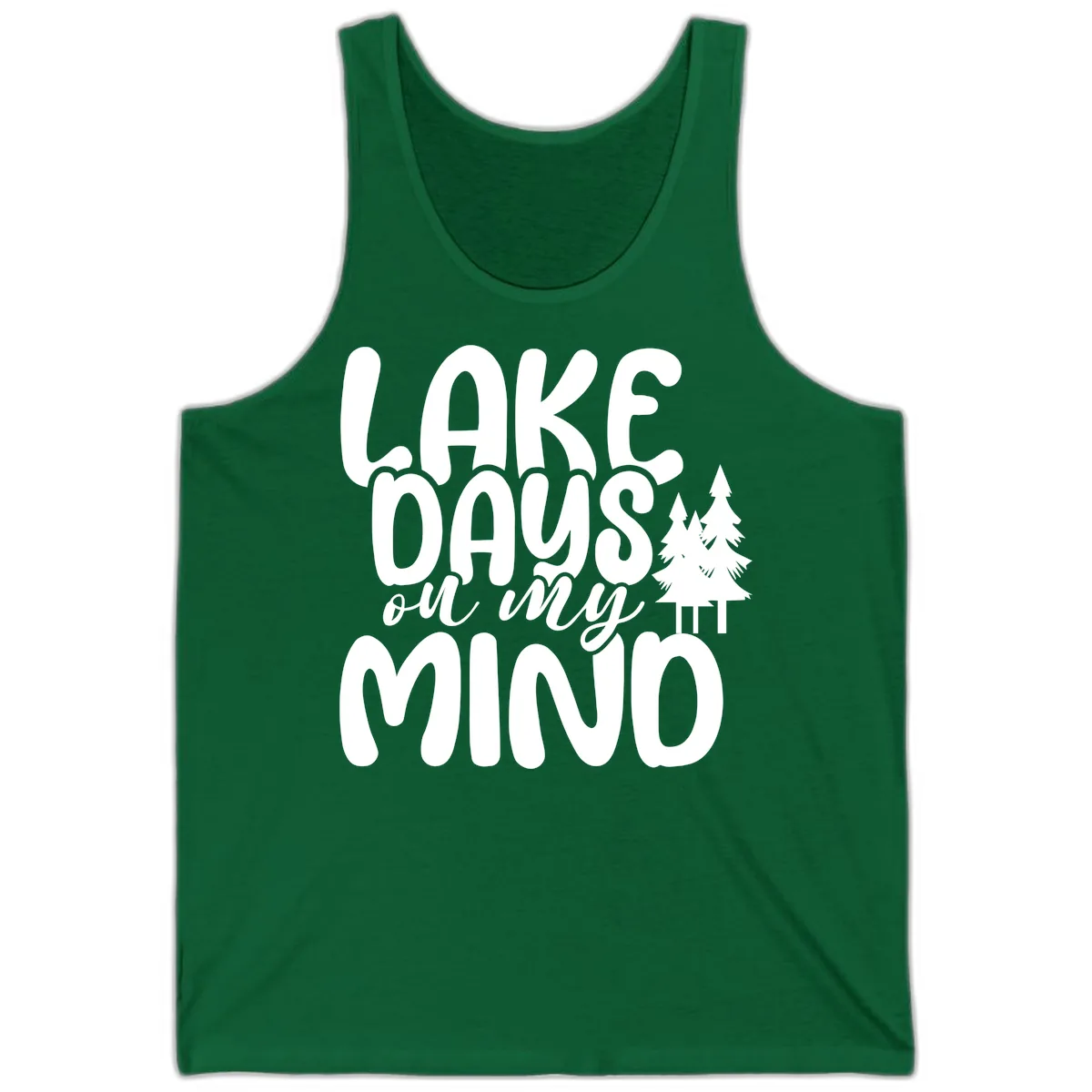 Lake Days On My Mind Graphic Tank in Kelly