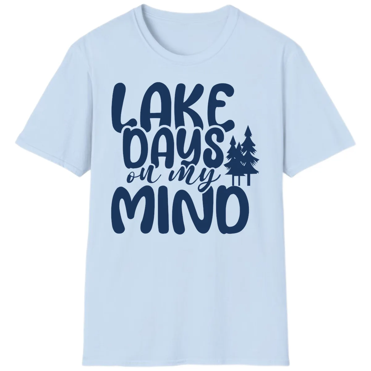 Lake Days On My Mind Graphic T-Shirt in Light Blue