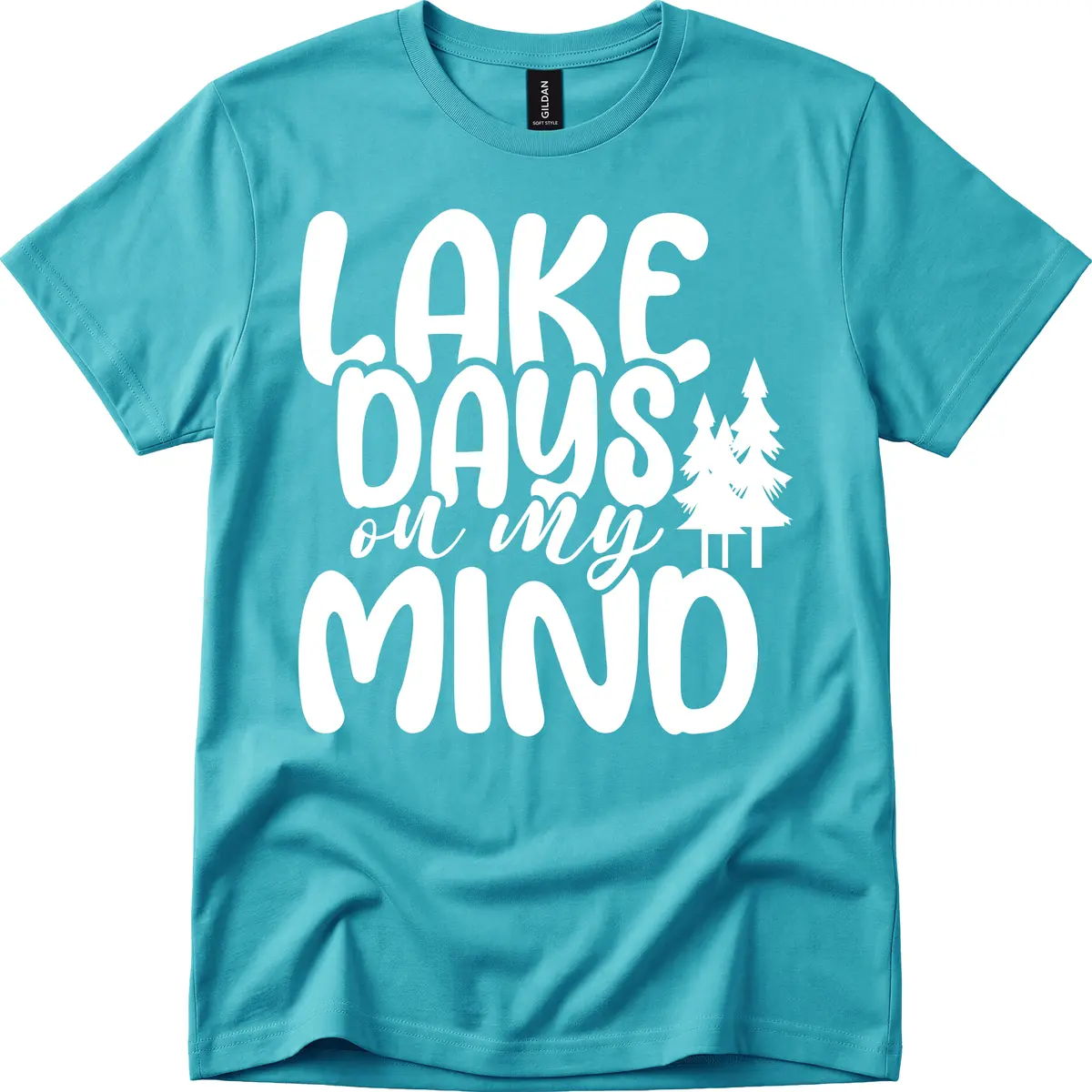 Lake Days On My Mind Graphic T-Shirt in Tropical Blue