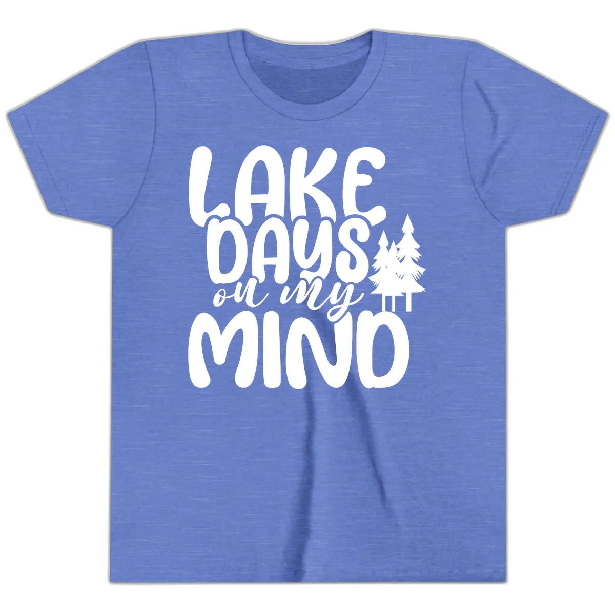 Lake Days On My Mind Graphic Youth T-Shirt in Heather Columbia Blue