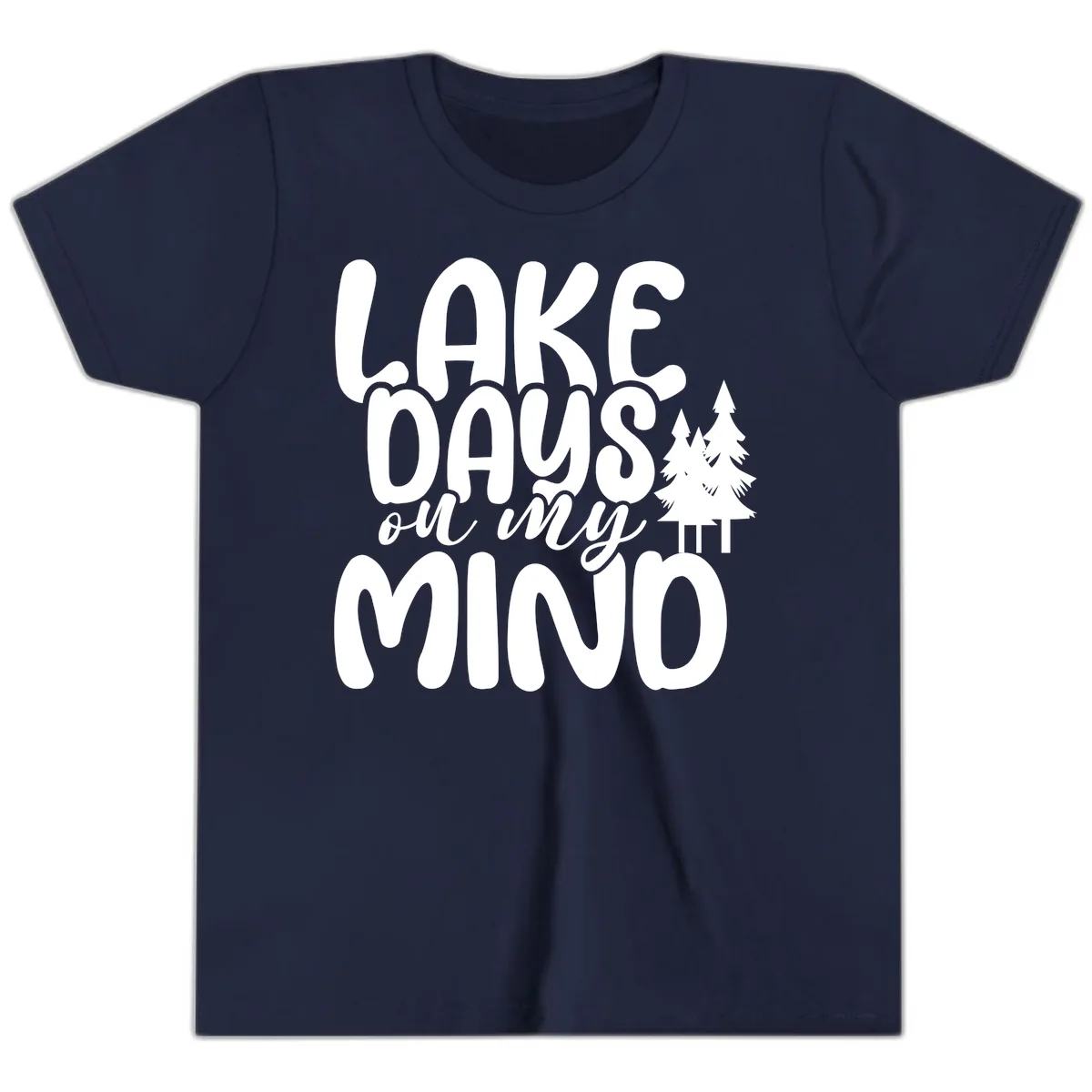 Lake Days On My Mind Graphic Youth T-Shirt in Navy