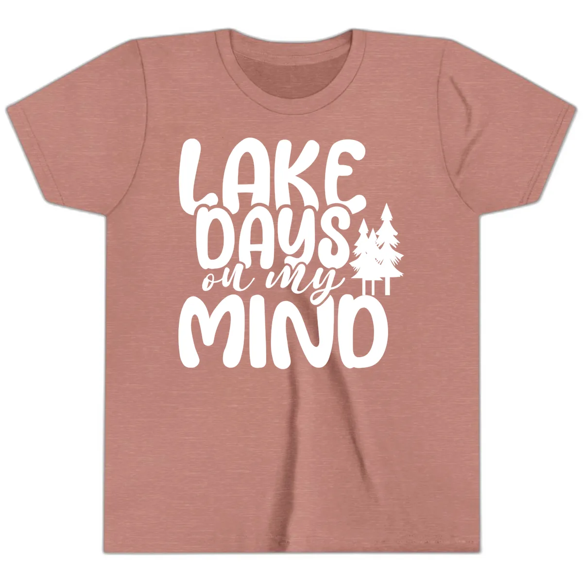 Lake Days On My Mind Graphic Youth T-Shirt in Heather Mauve