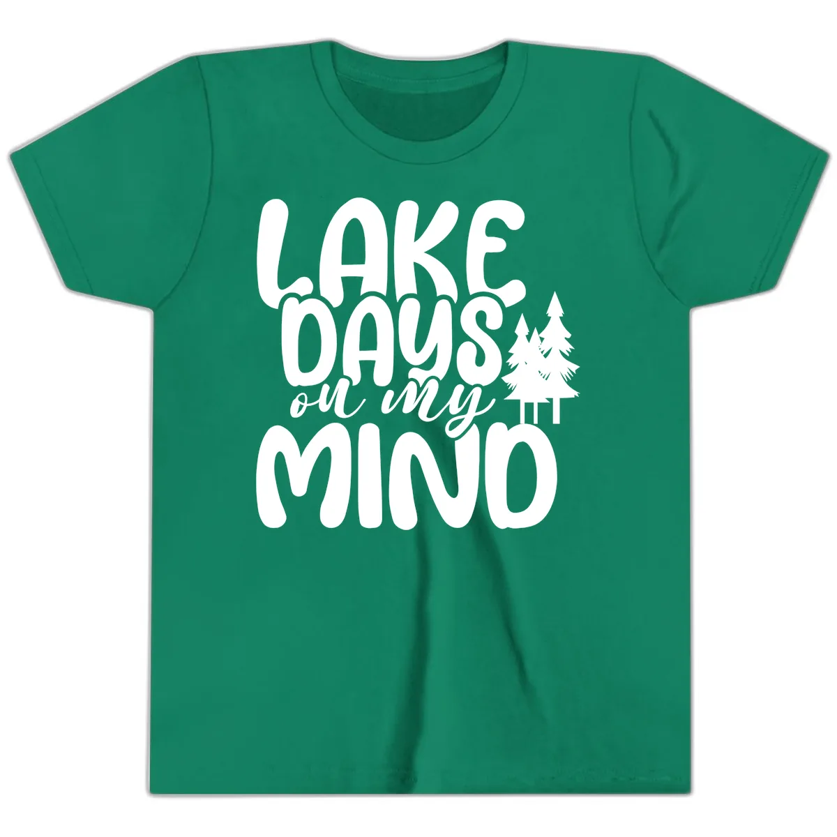 Lake Days On My Mind Graphic Youth T-Shirt in Kelly