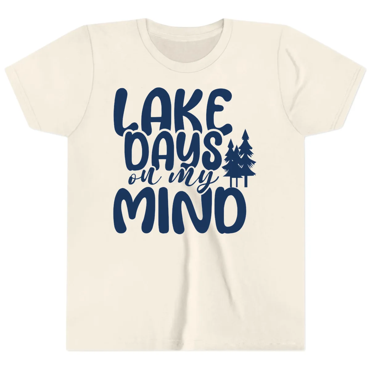 Lake Days On My Mind Graphic Youth T-Shirt in Natural