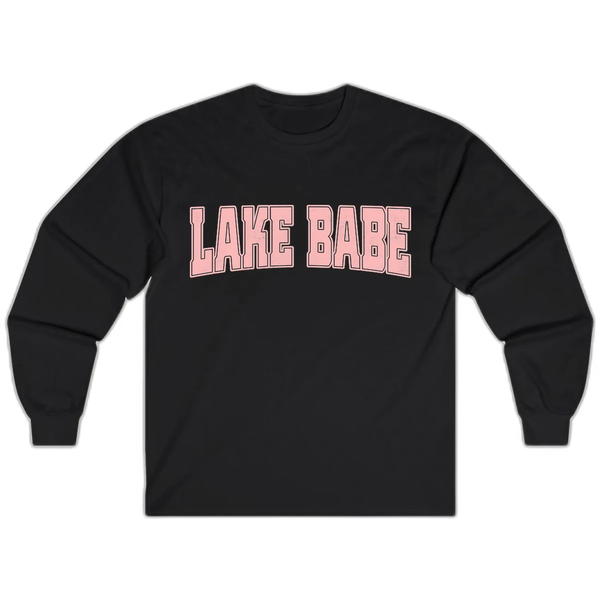 Lake Babe Typography Design Long Sleeve in Black