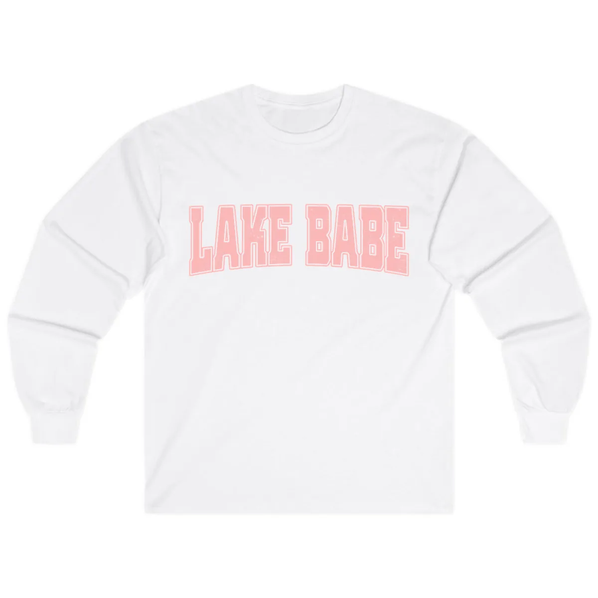 Lake Babe Typography Design Long Sleeve in White