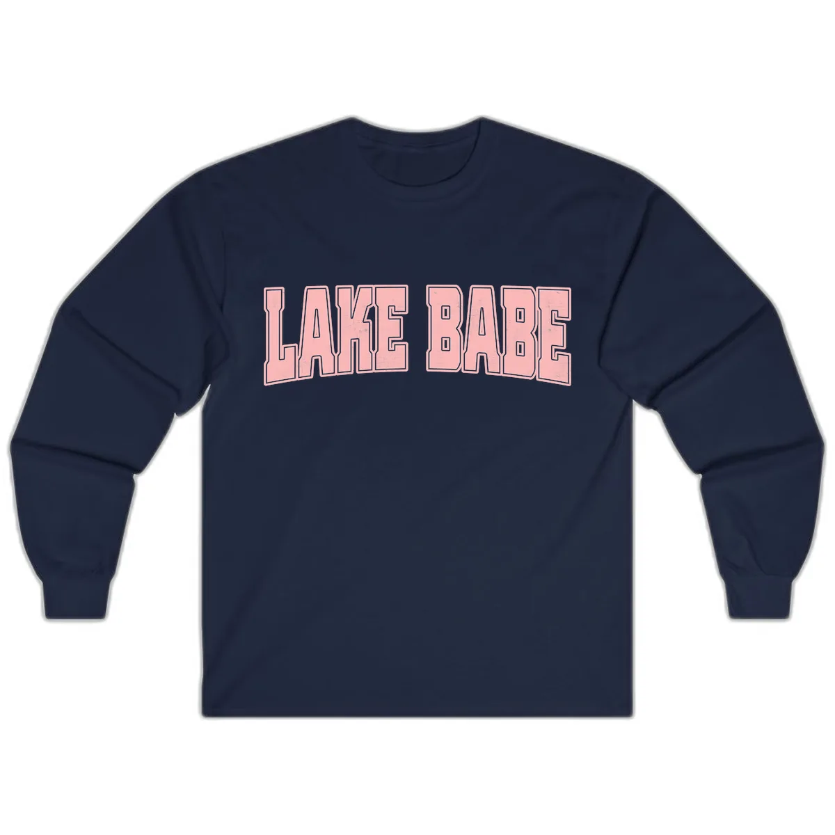 Lake Babe Typography Design Long Sleeve in Navy