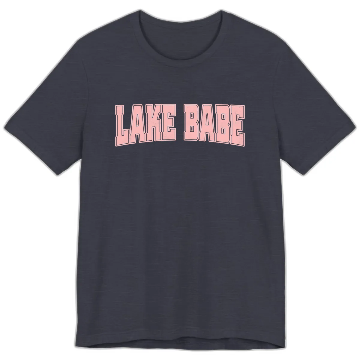 Lake Babe Typography Design Premium T-Shirt in Heather Midnight Navy
