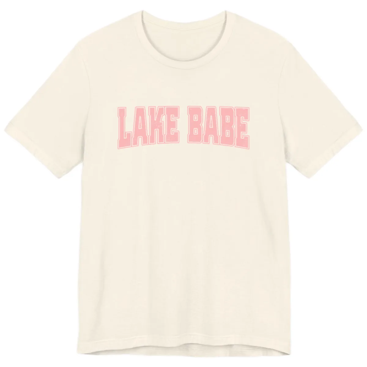 Lake Babe Typography Design Premium T-Shirt in Natural