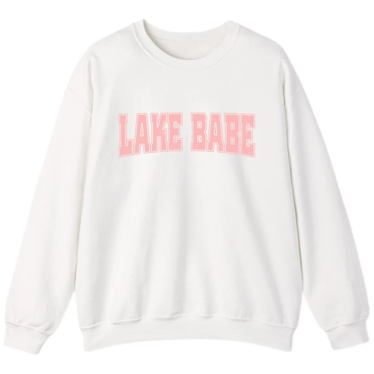 Lake Babe Typography Design Sweatshirt in White