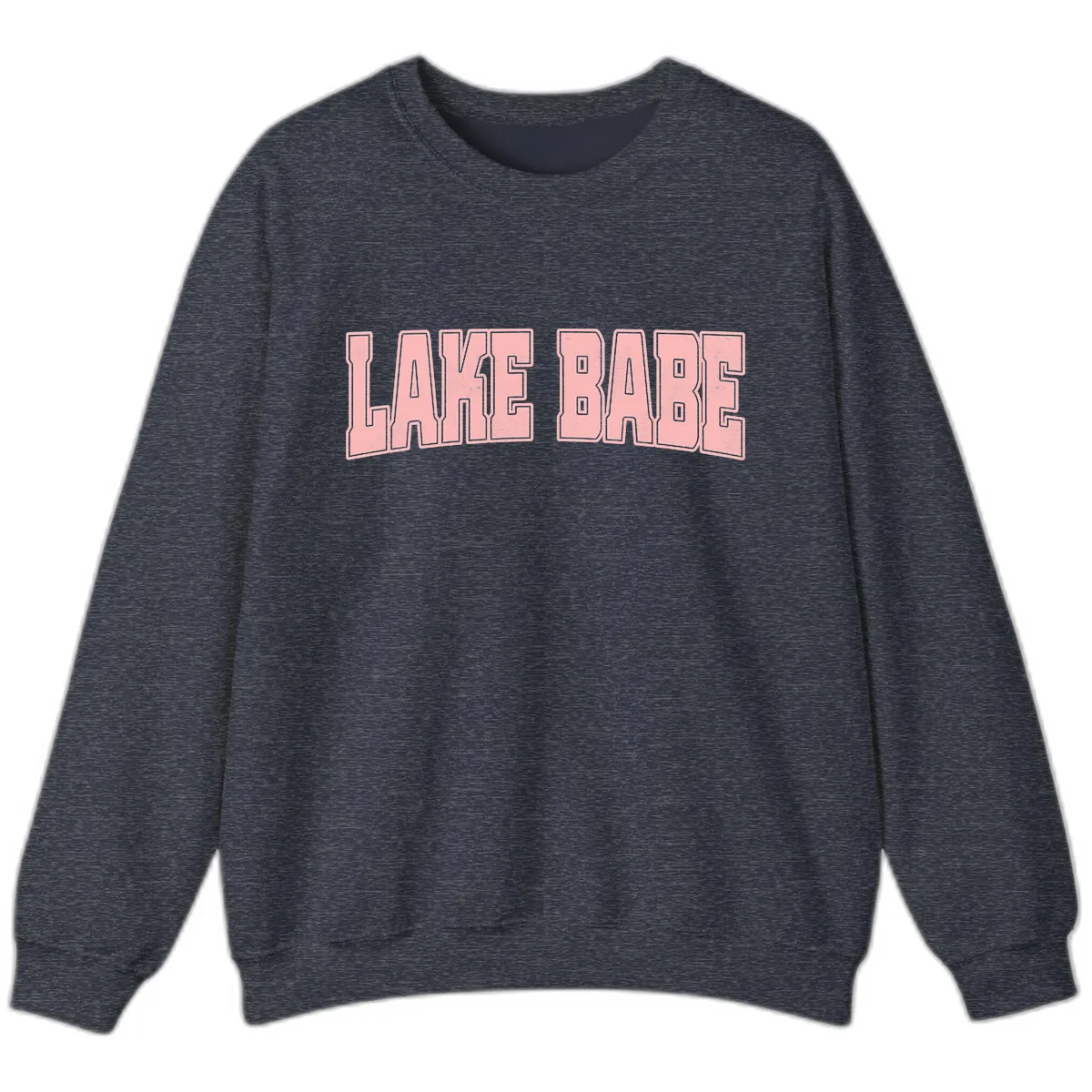 Lake Babe Typography Design Sweatshirt in Heather Sport Dark Navy