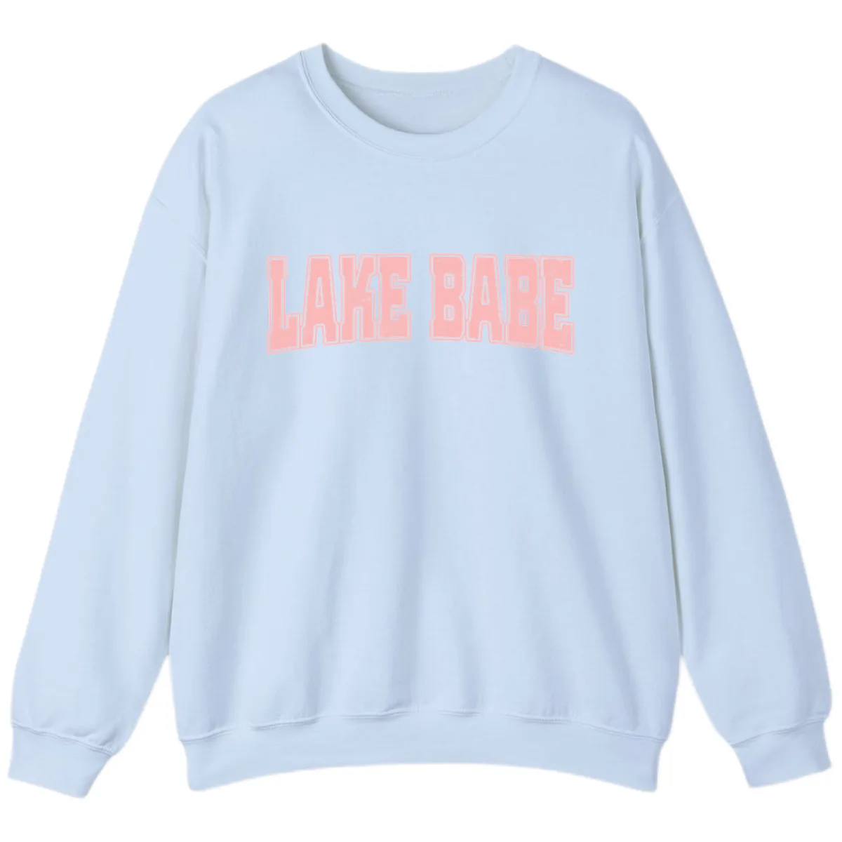Lake Babe Typography Design Sweatshirt in Light Blue
