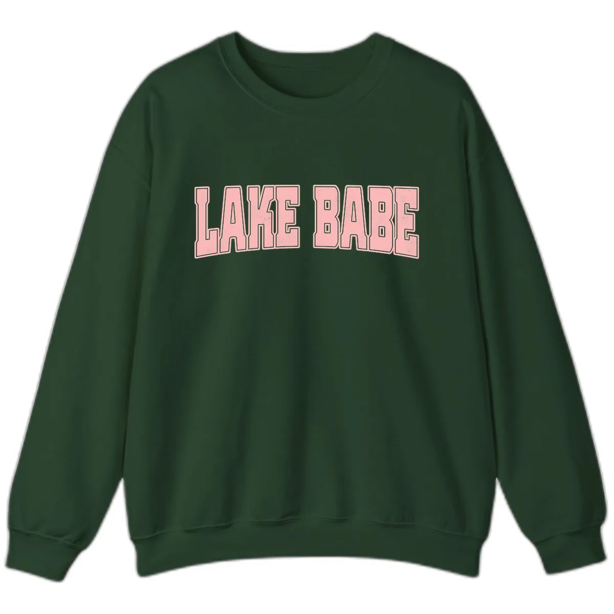 Lake Babe Typography Design Sweatshirt in Forest Green