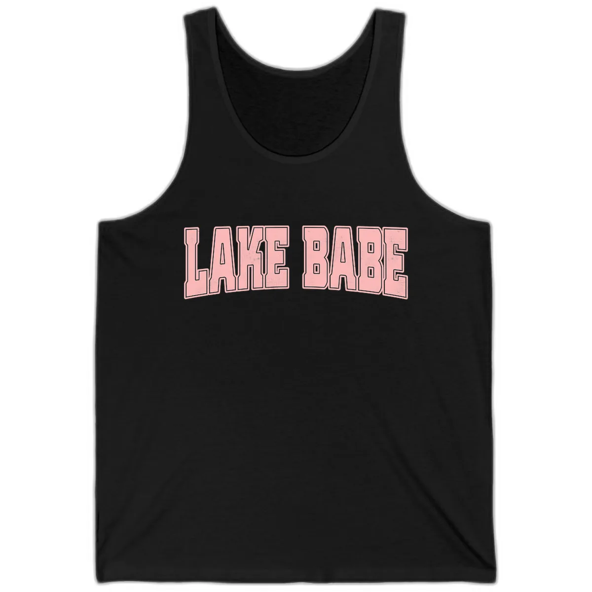 Lake Babe Typography Design Tank in Black