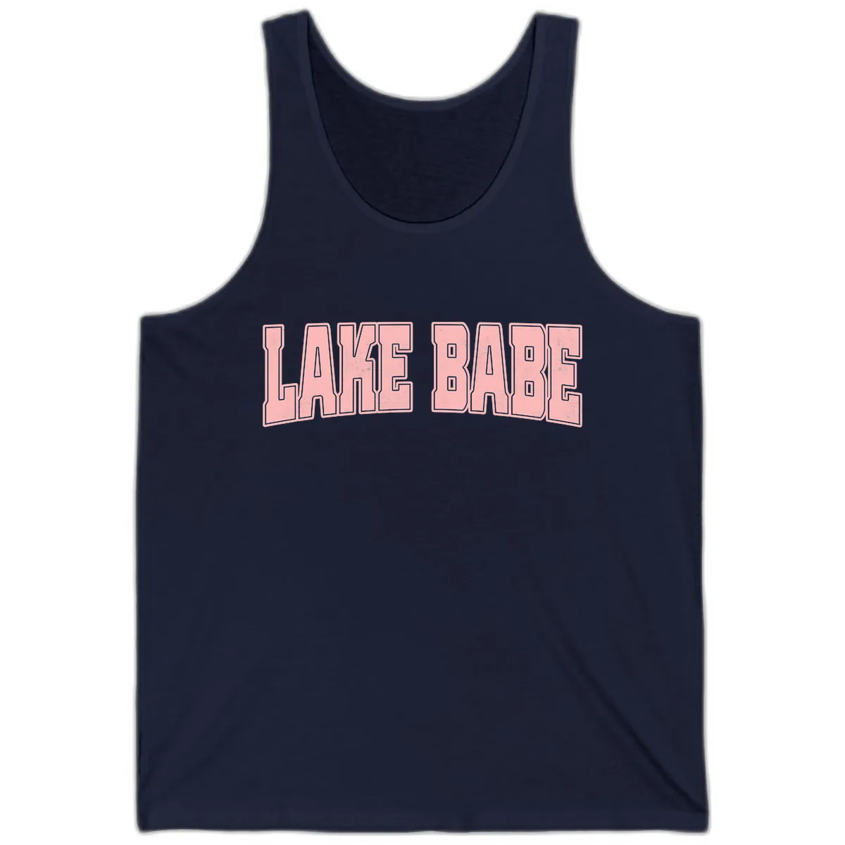 Lake Babe Typography Design Tank in Navy