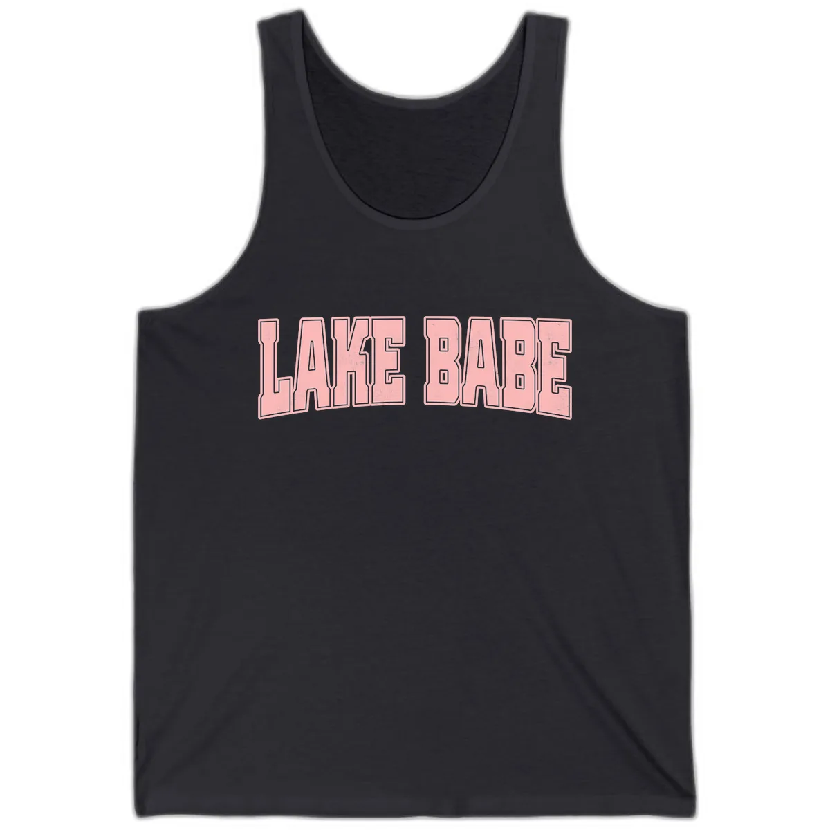Lake Babe Typography Design Tank in Dark Grey