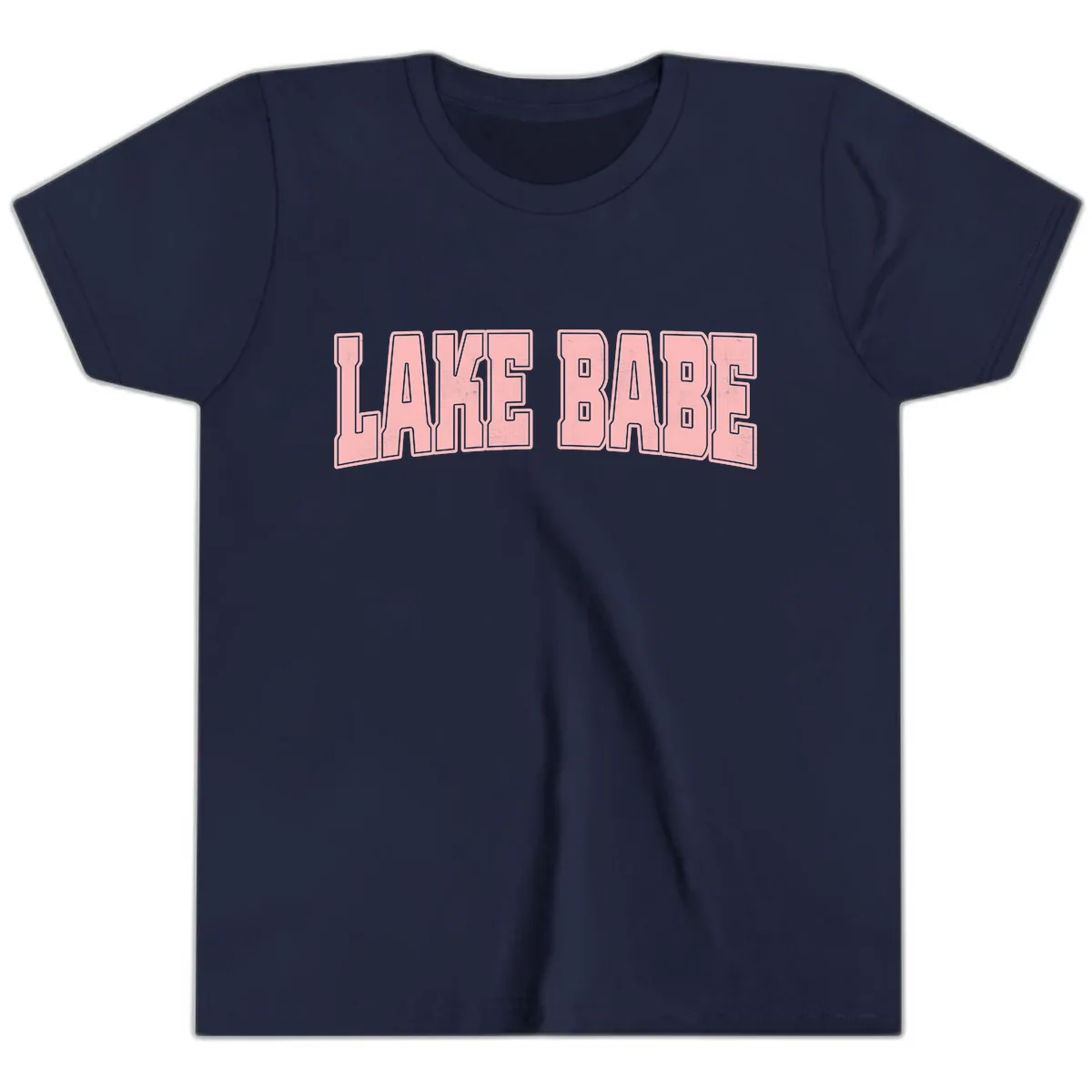 Lake Babe Typography Design Youth T-Shirt in Navy