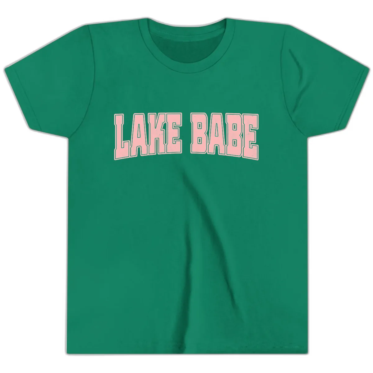 Lake Babe Typography Design Youth T-Shirt in Kelly
