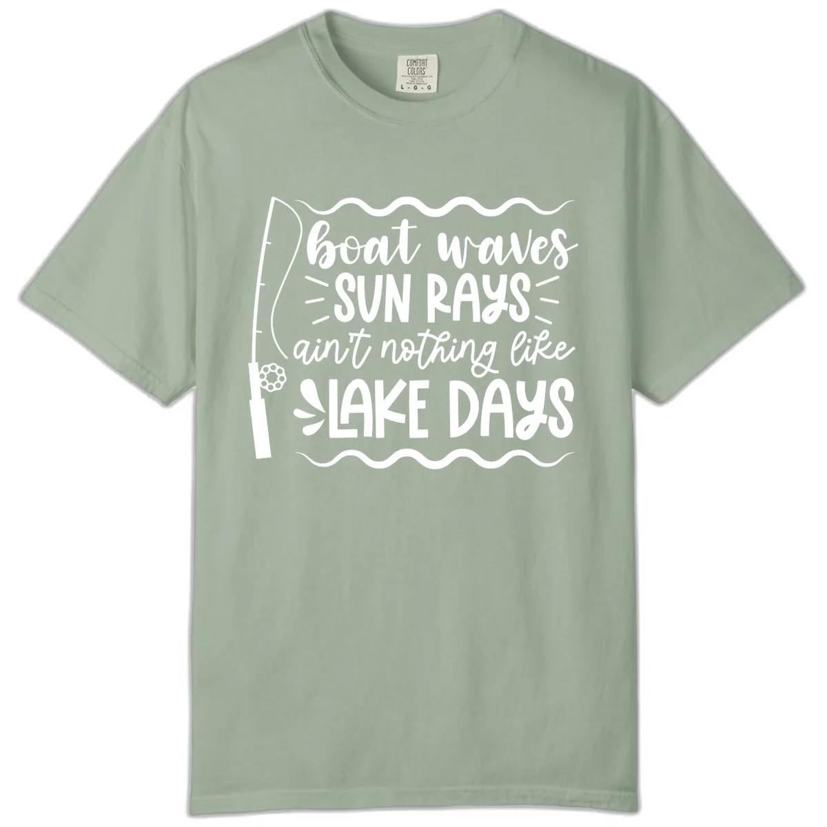 Boat Waves Sun Rays Lake Days Comfort Color in Bay