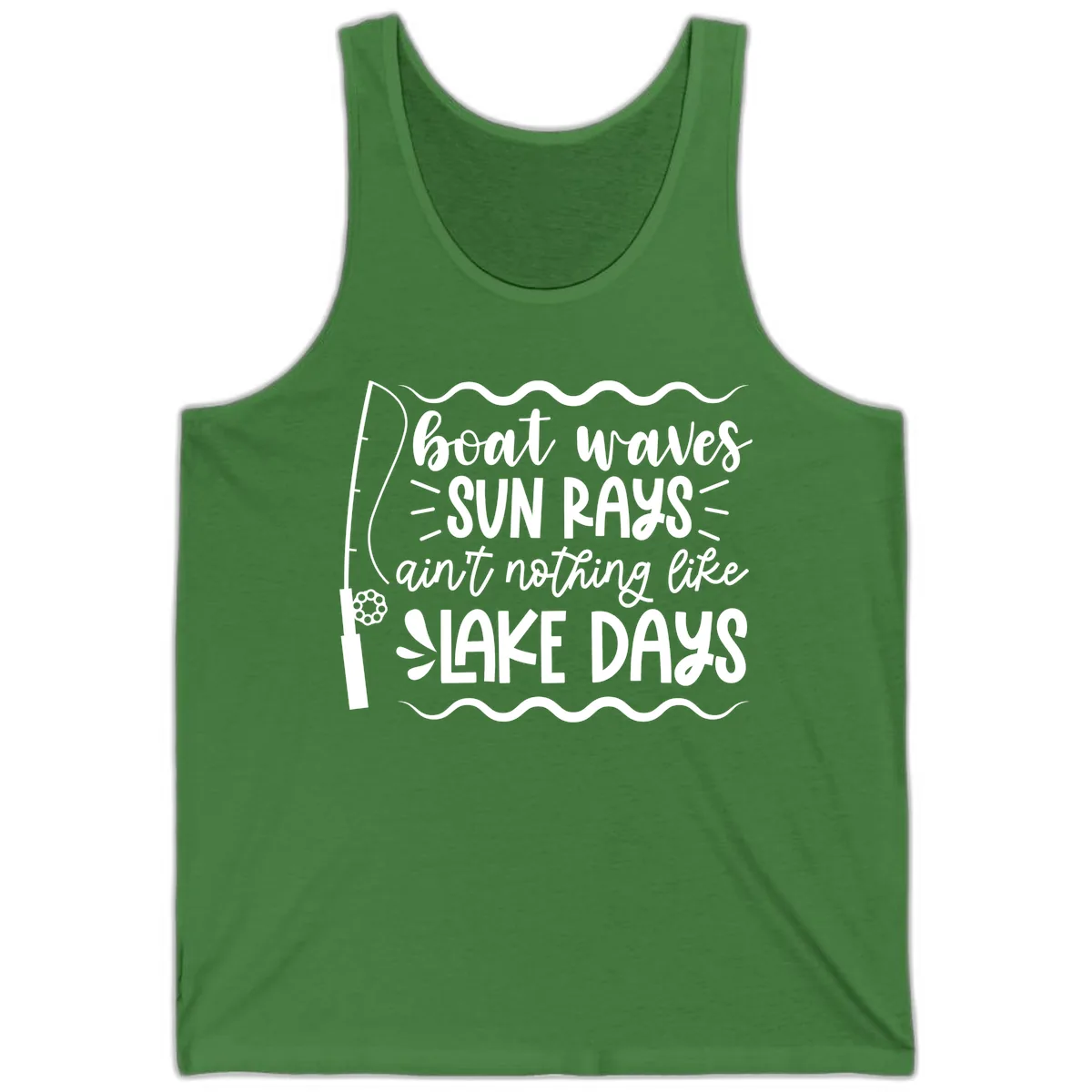 Boat Waves Sun Rays Lake Days Tank in Leaf