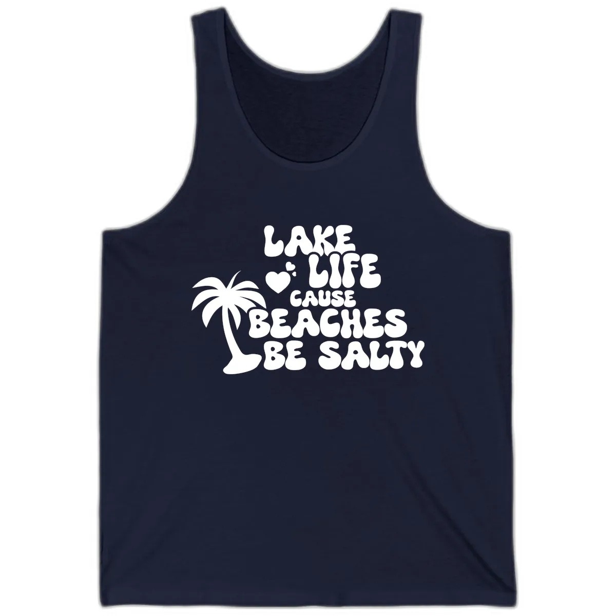 Lake Life Cause Beaches Be Salty Tank in Navy