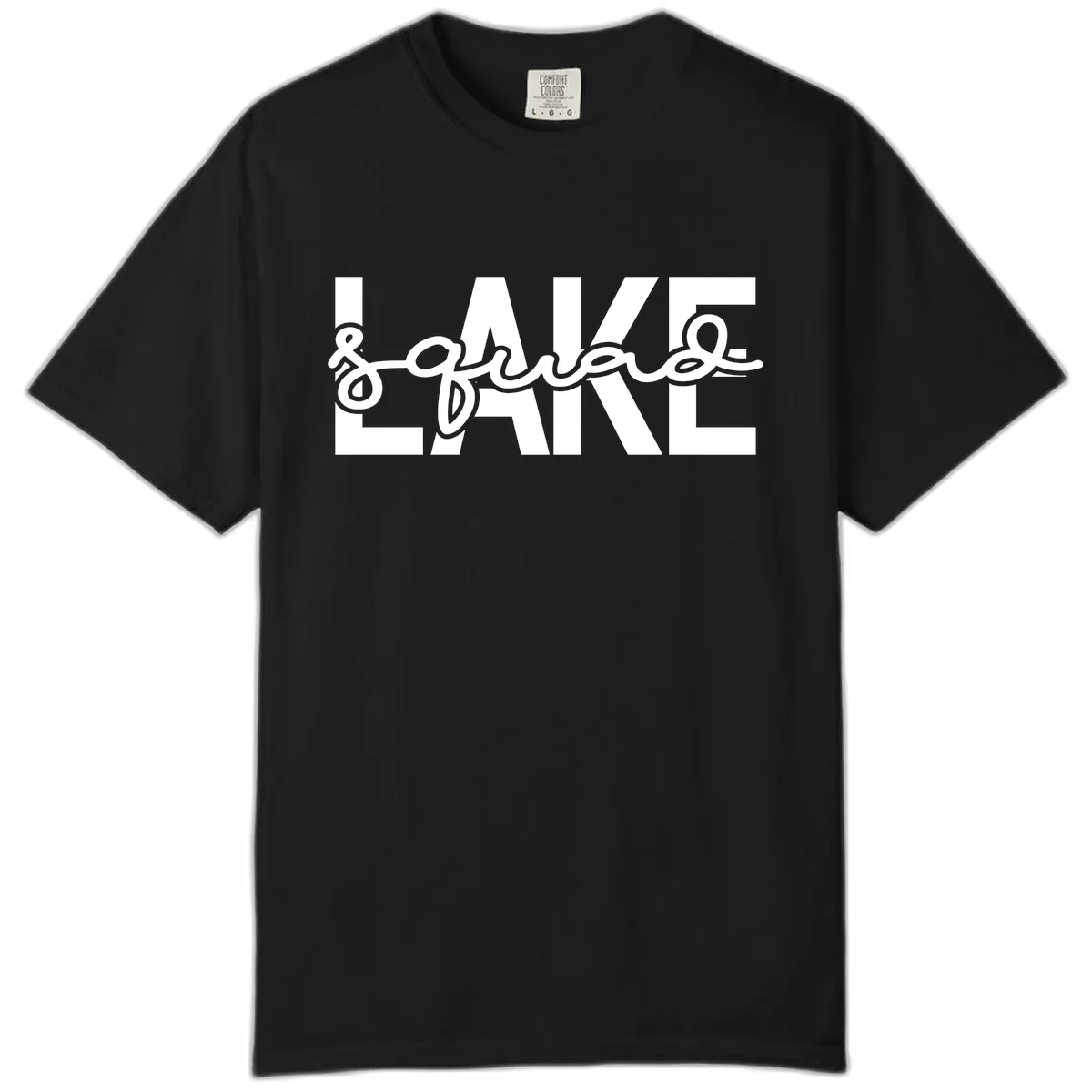 Lake Squad Typography Design Comfort Color in Black