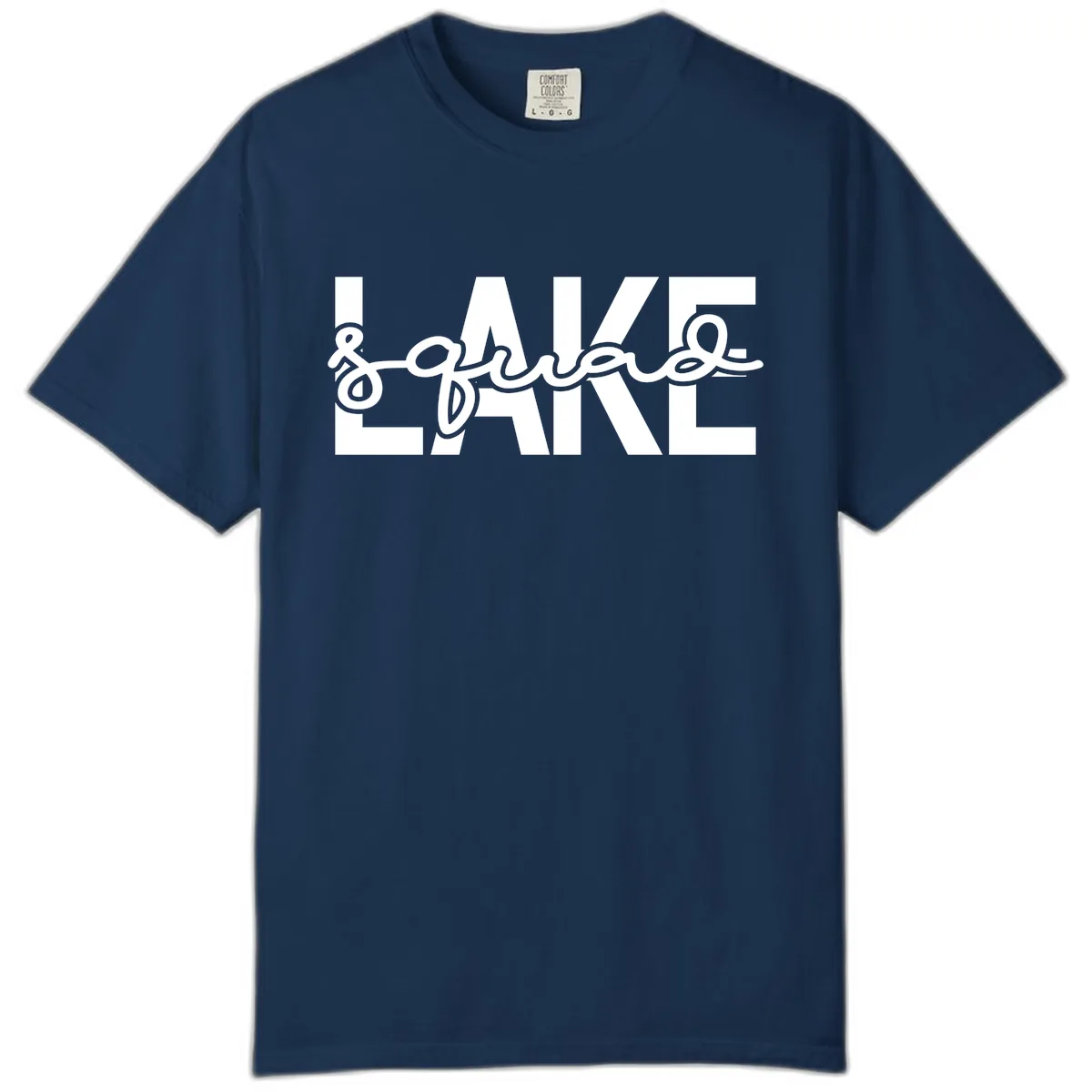 Lake Squad Typography Design Comfort Color in Navy