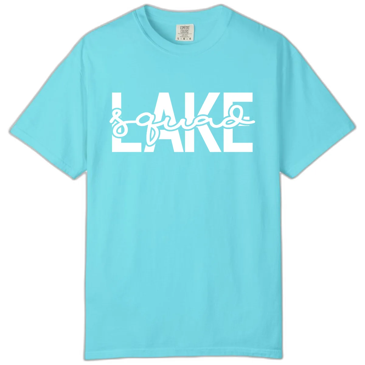 Lake Squad Typography Design Comfort Color in Lagoon Blue