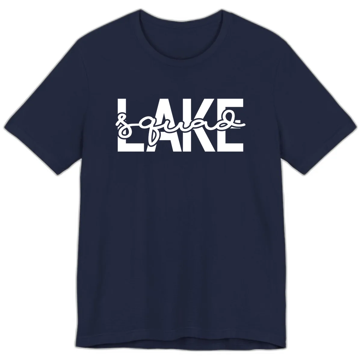 Lake Squad Typography Design Premium T-Shirt in Navy
